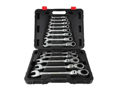 Produktbild von Ratschenschlüssel Set 13-teilig 8-32 mm Chrom-Vanadium mit Koffer