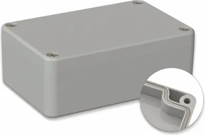 Produktbild von POLLIN, Polycarbonat Gehäuse, 98 x 64 x 36,4 mm, IP66, Lichtgrau