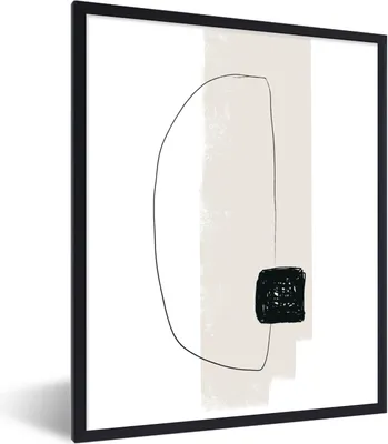 Produktbild von MuchoWow® Gerahmtes Poster Abstrakt - Pastell - Minimalismus 60x80 cm - Poster mit Schwarzem Bilderrahmen Wandposter Rahmen Foto Bilder - Premium - Wanddeko Wohnzimmer