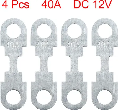 Image de 4pcs 40A Bande fusible plaque Métal argent Voiture Automobile 12V Universel