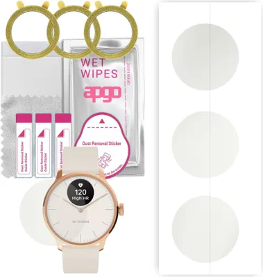Produktbild von apgo 3 Stück Schutzfolie, Matt, kompatibel mit Withings ScanWatch Light Smartwatch, Hydrogel Displayschutzfolie mit Positionierhilfe, Displayfolie, robust und kratzfest