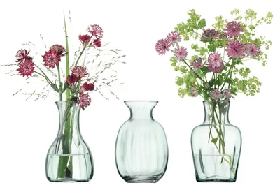 Vasen-Set aus recyceltem Glas, klar, 7,5 x 7,5 x 11 cm, 3 Stück