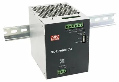 Productafbeelding van MEANWELL XDR-960E-24: AC-DC industriële voeding, montage op rails, 960W, 24V, 40A