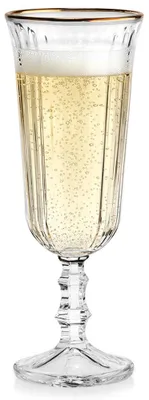 Produktbild von Champagnerglas - 120 ml - Geriffelt - Glas - Sektglas mit Goldrand