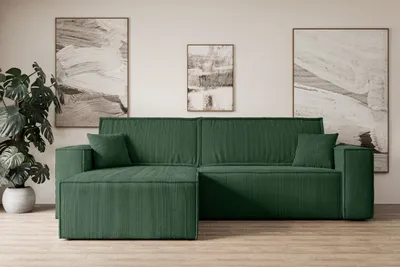 Produktbild von ALTDECOR Ecksofa mit Schlaffunktion und Bettkasten Corner Sofa Eckcouch Couch L-Form universal, links/rechts angeordnet Schlafcouch Ausziehbar Wohnlandschaft Schlafsofa CELTIC-XL - 277x143x83cm Grün