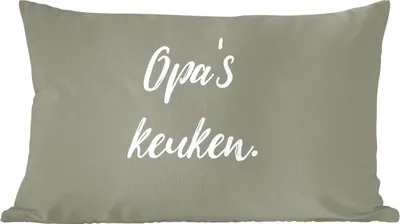 Produktbild von MuchoWow® Zierkissen Sofakissen Wohnzimmer Dekokissen 60x40 cm Zitate - Sprichwörter - Großvaters Küche - Kopfkissen - Polster mit Foto