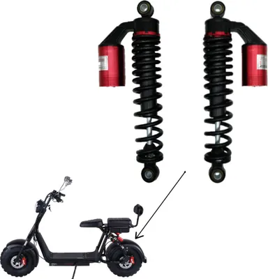 Produktbild von Set Stoßdämpfer hinten für City Coco / EB-X7 / CP-1 Elektroroller - Farbe Rot