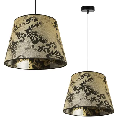 Immagine prodotto di Lampada a sospensione, lampadario, paralume, motivo dorato