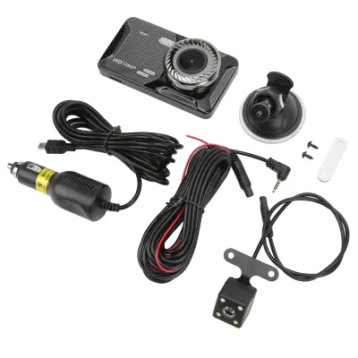 Zdjęcie produktu dla Samochodowy rejestrator jazdy, samochodowa kamera samochodowa DVR, podwójna kamera samochodowa, przednia i tylna kamera samochodowa z podwójnym obiektywem, samochodowy rejestrator jazdy, kamera samochodowa HD, samochodowa kamera samochodowa DVR
