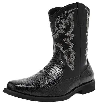 Produktbild von Elzusha – Herren Cowboystiefel mit Stickerei und Reißverschluss