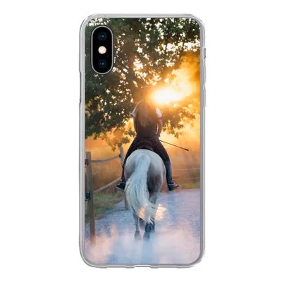 Produktbild von MuchoWow® Handyhülle Schutzhülle Hülle für iPhone X Pferd - Sonne - Sand Silikon Softcase Handy Hülle - Handyhülle
