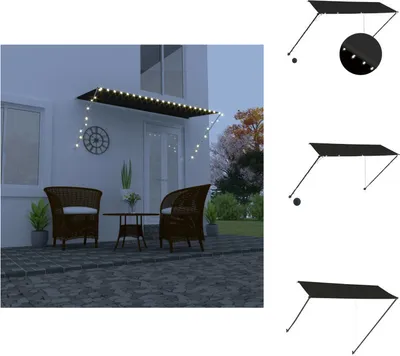 Obrázok produktu pre vidaXL Výsuvná markíza s LED 300×150 cm antracitová - Markízy