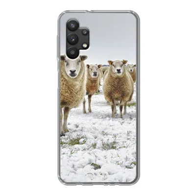 Produktbild von MuchoWow® Handyhülle Schutzhülle Hülle für Samsung Galaxy A32 5G Schafe - Wolle - Schnee Silikon Softcase Handy Hülle - Softcase