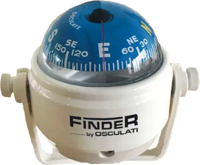 Image de Boussole Finder 2" avec étrier blanc/bleu, 1 pièce