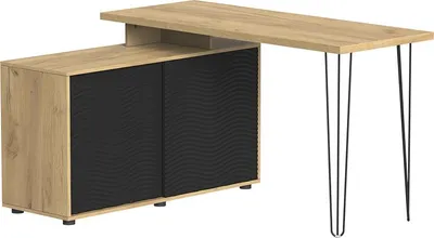 Produktbild von Schreibtisch  Vicco Notivo Schwarz 135 x 55 cm mit Aktenschrank, Model 58707