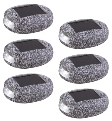 Produktbild von 6er Set LED Solarleuchten, Stein Design, grau, L 8,5 cm