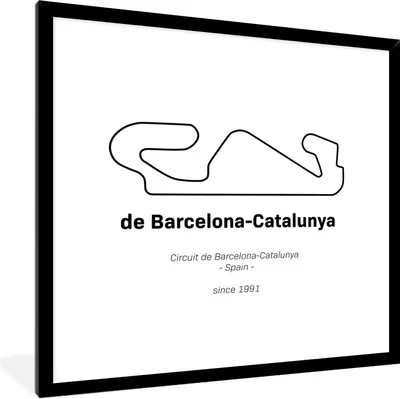 Produktbild von MuchoWow® Gerahmtes Poster F1 - Rennstrecke - Barcelona 40x40 cm - Poster mit Schwarzem Bilderrahmen Wandposter Rahmen Foto Bilder - Mit Rahmen - Wanddekoration Schlafzimmer