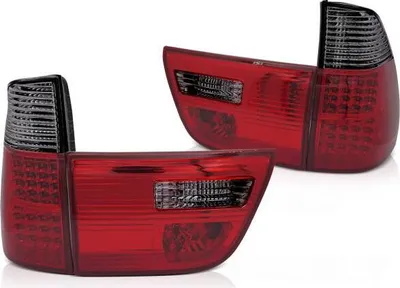 Image de Feux arrière à LED adaptés à la BMW X5 E53, année de construction 1999-2003, rouge/fumé