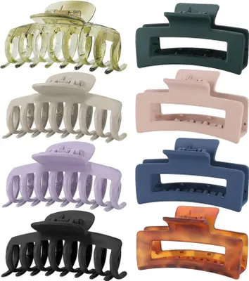 Produktbild von Lolalet 8er Pack Große Haarklammer 8cm für dickes Haar Rutschfest Jaw Clips