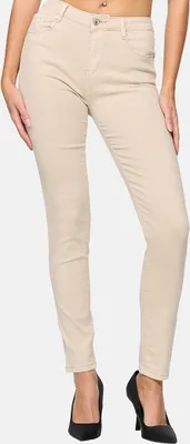 Produktbild von Elara Damen Stretch Hose Skinny Jeans Elastisch G09-15 Beige-40