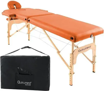 Image de Table de massage - Banc de massage, table de soins, banc de soins, table de physiothérapie - Orange - Pliable, 186 x 66 cm