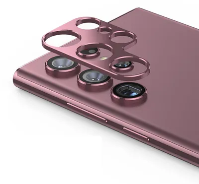 Immagine prodotto di Protezione della fotocamera posteriore in alluminio Rosso scuro per Samsung Galaxy S22 Ultra