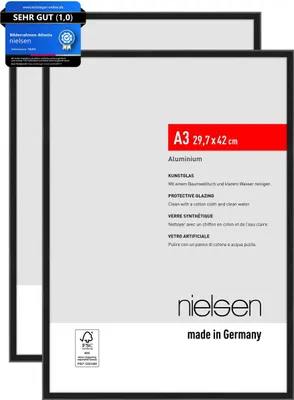 Obrázek produktu pro nielsen obrazový rám Atlanta (sada 2 ks), A3 29,7x42 cm, hliníková černá matná barva