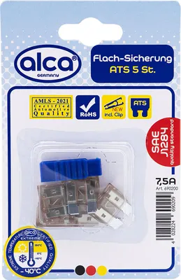 Produktbild von alca® Flach-Sicherungen 7,5A; 5St. Blister braune Auto Flachsicherungen Schmelzsicherung für Caravan Traktor Bus Motorrad Kfz Pkw Lkw etc.