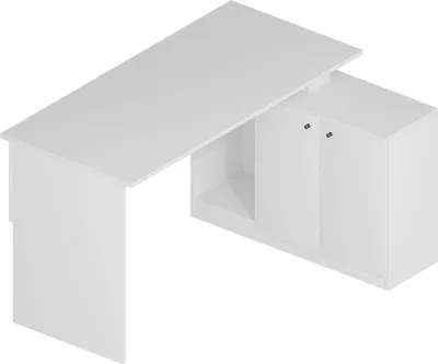 Image de Bureau en bois "Basak" - 130 x 60 x 74 cm - Blanc
