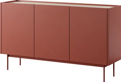 Obrázek produktu pro Komoda Barva Kd-144 Cr Příborník 144X83X37 cm 3dveřová skříň do obývacího pokoje Keramická červená