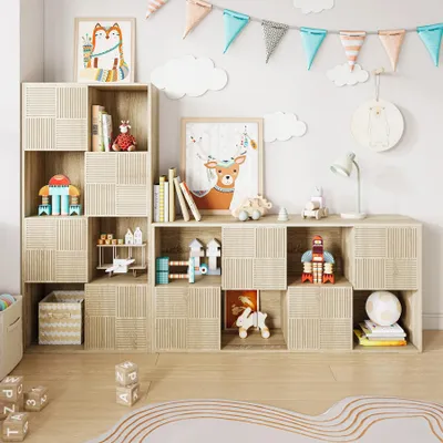 Immagine prodotto di Libreria per bambini con 8 scomparti e 4 ante