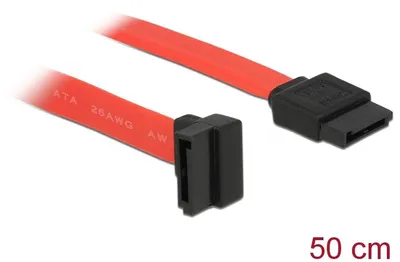 Image de Delock Câble SATA 50cm haut/droit rouge