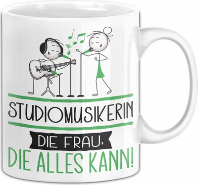 Produktbild von Studiomusikerin Geschenk Tasse Becher Die Frau Die Allen Kann Geschenkidee für eine Studiomusikerin Lustig (Weiß)