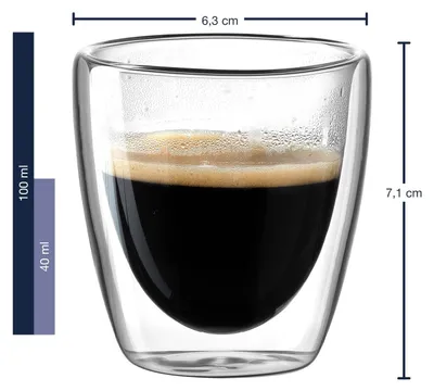 Productafbeelding van LEONARDO Tasse Duo, set van 2, 100 ml, 0,1 liter, transparant, glas, beker, universeel