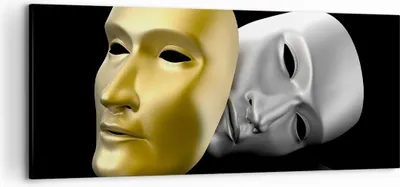 Produktbild von Bild auf Leinwand - Leinwandbild - Maske Theater Bühne Schauspieler - 120x50cm - Wand Bild - Wanddeko - Leinwanddruck - Bilder - Kunstdruck - Leinwand bilder - Wandkunst - AB120x50-2432