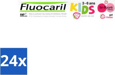 Immagine prodotto di Fluocaril Kids – Bifluoruro – Dentifricio – Gusto fragola – Da 3 a 6 anni – 50 ml - Confezione risparmio - 24 pezzi