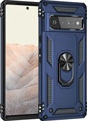 Produktbild von Mobigear Armor Ring Google Pixel 6 Pro Hülle Hardcase Backcover Stoßfest mit Ringhalter - Blau