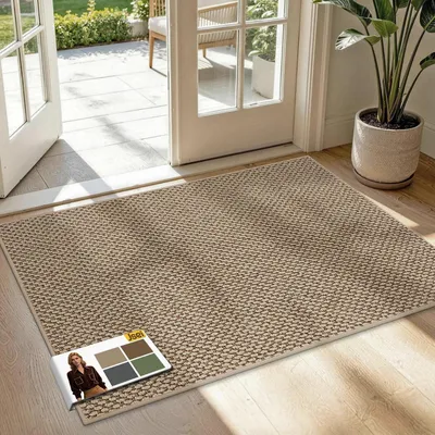 Produktbild von Fußmatte rutschfest waschbar Schmutzfangmatte 80x120cm Beige