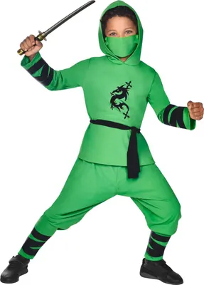 Obrázok produktu pre Zelený detský kostým ninja bojovníka