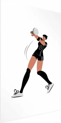 Produktbild von Posterpapier Poster - Illustration - Female Volleyball Team Player 60x90 cm Abstrakt i-B-10055-ao-a