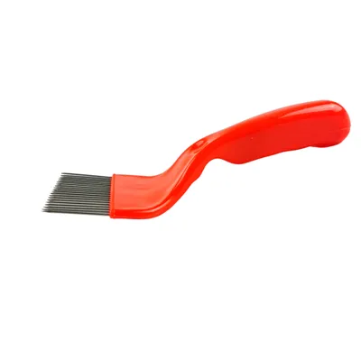 Image de Fourchette àReproductiontiquer en acier inoxydable avec un manche épais (rouge)
