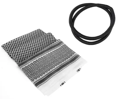 Produktbild von Herren Kopftuch Turban Schal Schwarz 140x140 cm Polyester Atmungsaktiv Schnelltrocknend