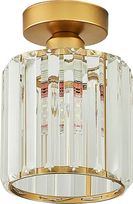 Produktbild von Deckenleuchte Gold Kristall-Deckenlampe 15 cm Kristalllampenschirmdurchmesser, E27 Lampenfassung