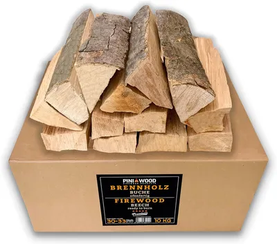 Produktbild von PINI Brennholz ofenfertig Buche 10 Kg ca. 30-33 cm für Kamin Grill Feuerschale Pizzaofen Smoker