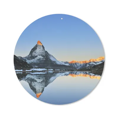 Produktbild von MuchoWow® Mauspad Mousepad Matterhorn spiegelt sich im Riffelsee bei Sonnenaufgang in der Schweiz 20x20 cm - Mousepads - Maus Mat - Pad - Mausunterlage - Schreibtischmatte