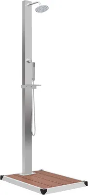 Immagine prodotto di vidaXL Doccia da giardino con elemento a pavimento in acciaio inossidabile WPC