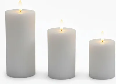 Image de Bougies LED sans flamme en cire véritable, lot de 3