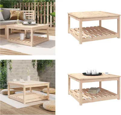 Zdjęcie produktu dla vidaXL Stolik ogrodowy 82,5x82,5x45 cm z litego drewna sosnowego - Stolik ogrodowy - Stoły ogrodowe - Stolik na patio - Ogrodowy stolik kawowy
