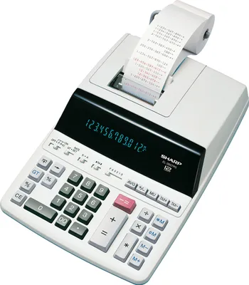 Produktbild von SHARP EL2607PGGYSE Tischrechner EL-2607PGGY - 12-stellig, druckend,  221 x 78 x 327 mm, grau