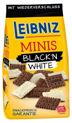 Immagine prodotto di Biscotti al burro Leibniz Minis Black n White con cioccolato bianco 125g